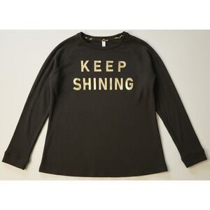 So Womens Intimates‎ KEEP SMILING Black Sleep Shirt Top Sz Small